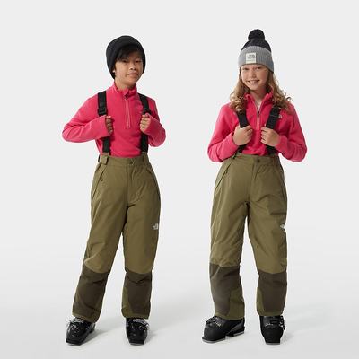 Nohavice The North Face Snowquest Bib Dievcenske Olivovo Zelená Zelene | FQU-810753