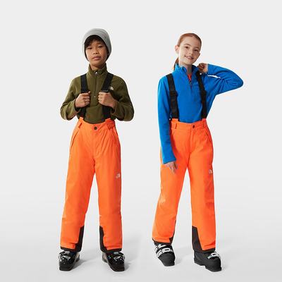 Nohavice The North Face Snowquest Bib Dievcenske Oranžové | QLY-167345