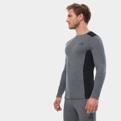 Topy The North Face Easy Long-Sleeve Panske Siva Čierne | NCI-754281