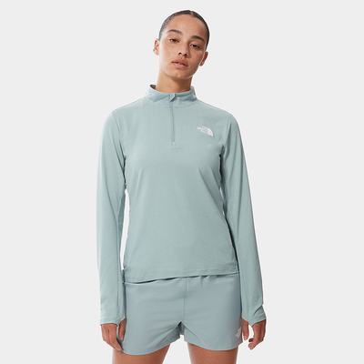 Topy The North Face RISEWAY 1/2 ZIP Damske Strieborne Modre | WDK-709542
