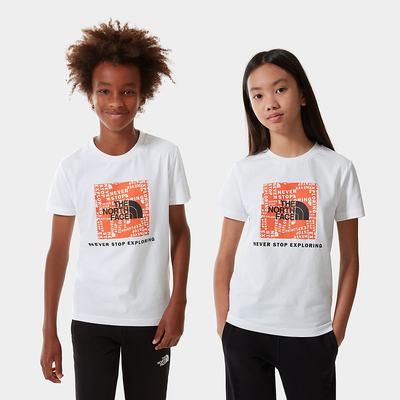 Tricko The North Face Box Chlapcenske Červené Biele Oranžové | RJM-172538