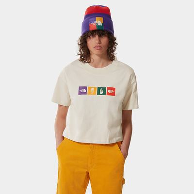 Tricko The North Face Colour Block Cropped Damske Biele | HAW-826049