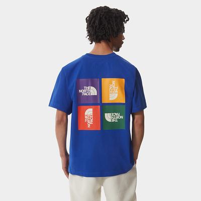 Tricko The North Face Colour Block Panske Modre | TMO-935702