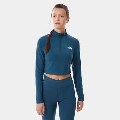 Tricko The North Face Crop Zip Through Fleece Damske Modre | OQP-426381