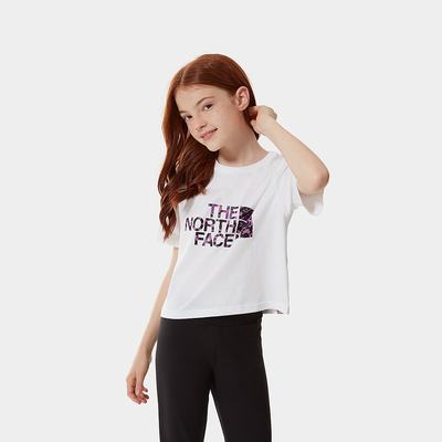 Tricko The North Face EASY CROPPED Dievcenske Biele Čierne | PTM-728645