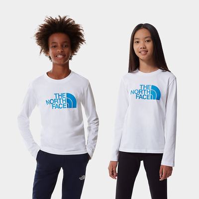 Tricko The North Face Easy Long-Sleeve Chlapcenske Biele Modre | HZG-649102
