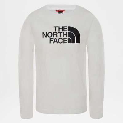 Tricko The North Face Easy Long-Sleeve Dievcenske Biele | NMI-689053