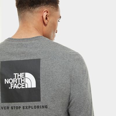 Tricko The North Face Red Box Long-Sleeve Panske Siva | HIY-814960