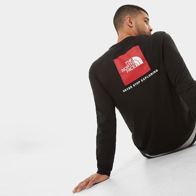 Tricko The North Face Red Box Long-Sleeve Panske Čierne | RLG-106435