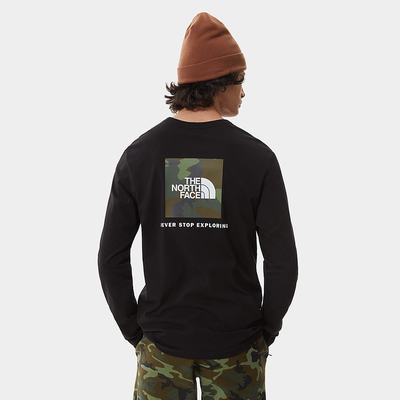 Tricko The North Face Red Box Long-Sleeve Panske Čierne Maskacove | VQM-476385