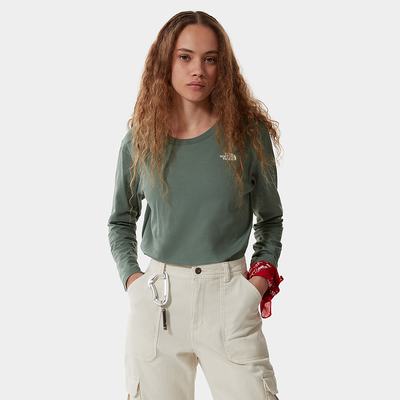 Tricko The North Face Simple Dome Long-Sleeve Damske Zelene | MOL-514372