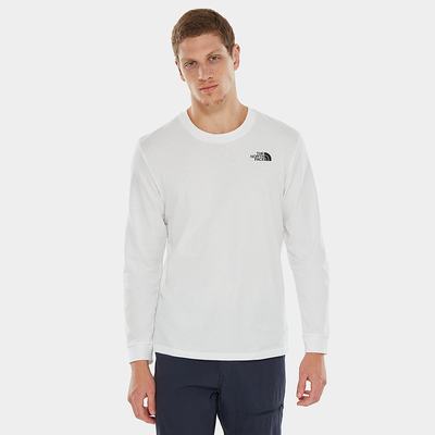 Tricko The North Face Simple Dome Long-Sleeve Panske Biele | MXG-301972