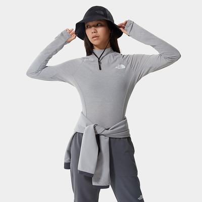 Tricko The North Face TEKWARE LONG-SLEEVE CROPPED Damske Siva | JMH-470156